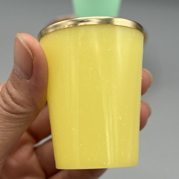 15 MCM Glasses Plastic Shot Mini Dessert KIH Vtg Hong Kong Multicolor Gold Band - Picture 8 of 16